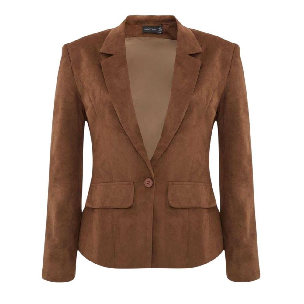 I Saw It First Womens/Ladies Cinched Waist Tailored Blazer / Tan